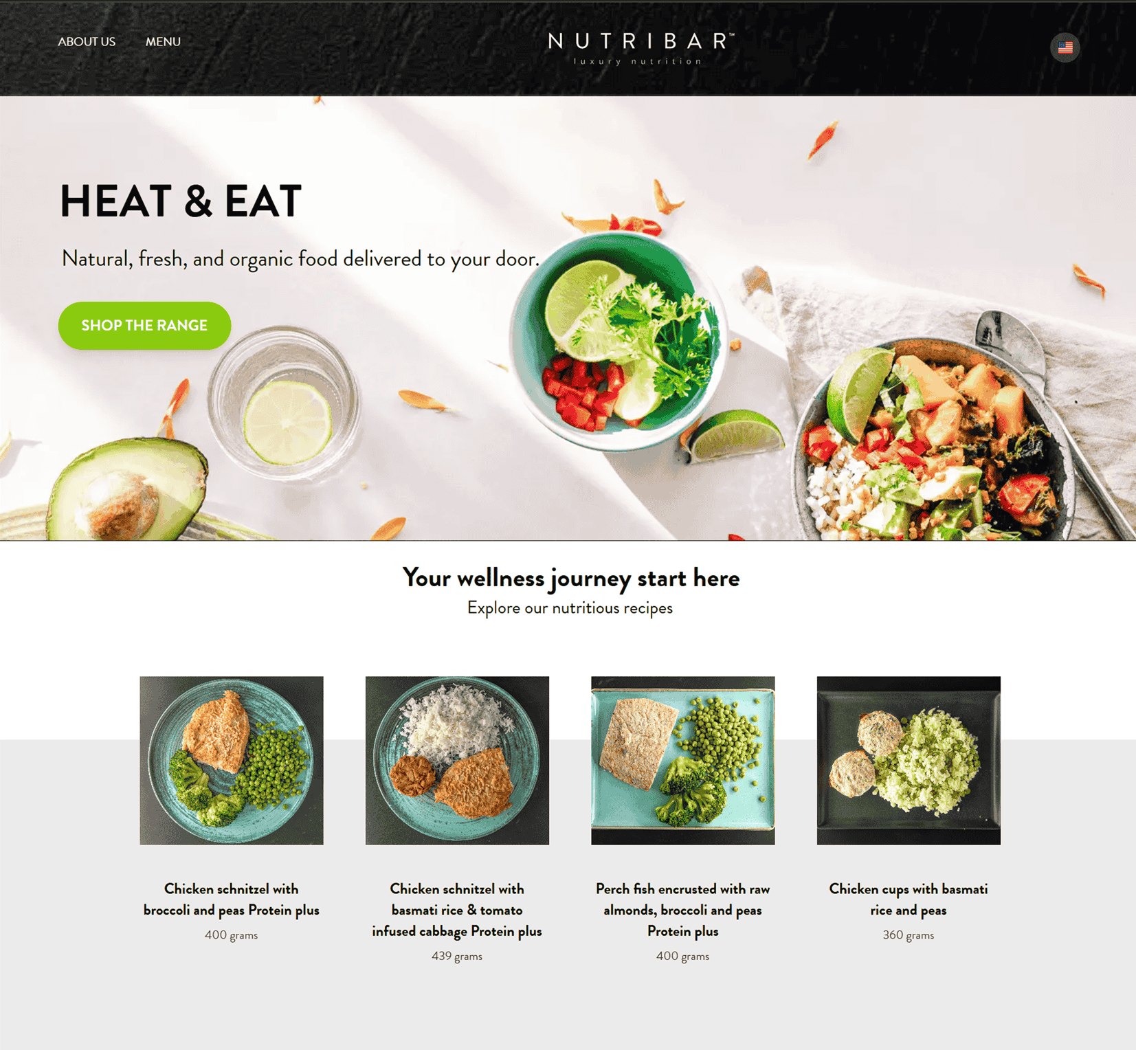 Screenshot of the Nutribar web app